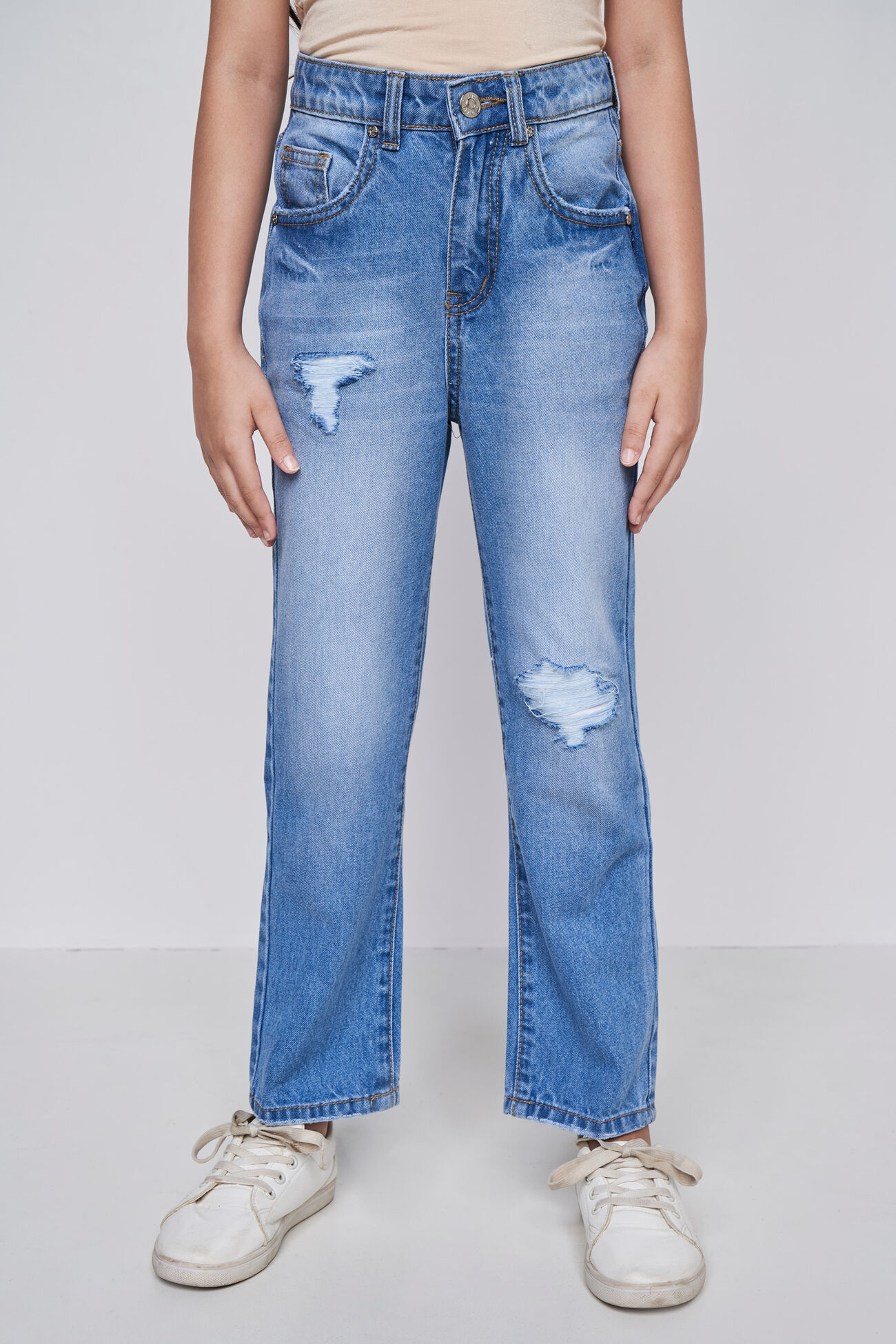 Light Blue Solid Denim Bottom, Light Blue, image 1